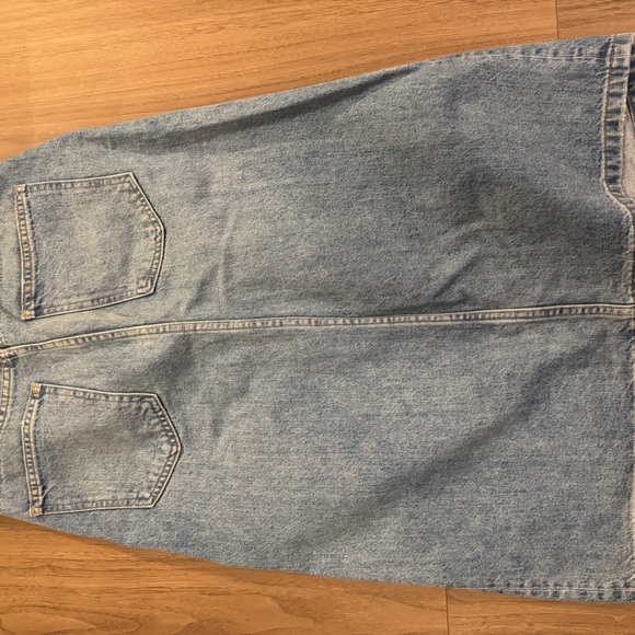 Denim Maxi Skirt with Front Slit - Picture 3 of 3